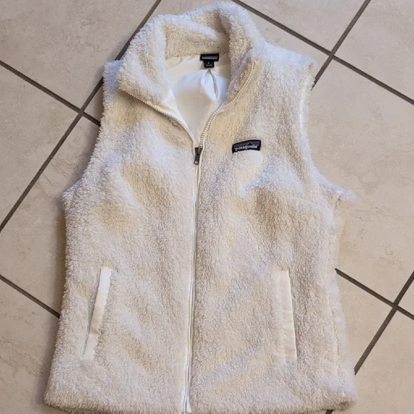 Patagonia Los Gatos Fleece Vest White Sherpa Full Zip Size M - Picture 2 of 14